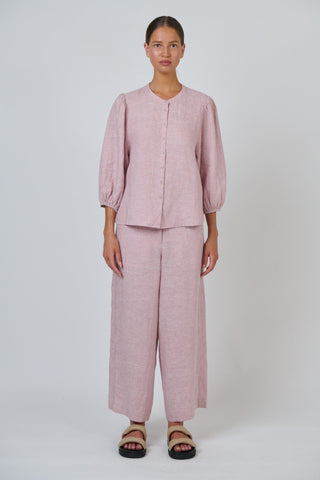 Naturals By O&j Blouse 3/4 Sleeve - Radish | Pink Poppies
