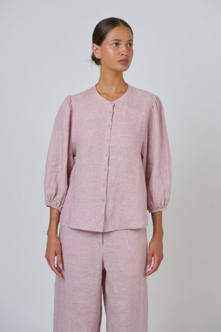 Naturals By O&j Blouse 3/4 Sleeve - Radish | Pink Poppies