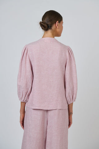 Naturals By O&j Blouse 3/4 Sleeve - Radish | Pink Poppies