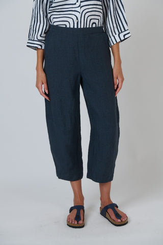 Naturals By O&j  Cropped Linen Pant – Gunsmoke [sz:small]