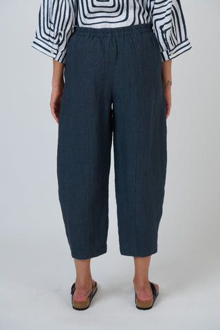 Naturals By O&j  Cropped Linen Pant – Gunsmoke [sz:small]