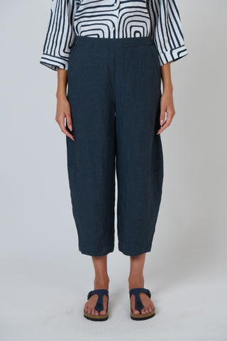 Naturals By O&j  Cropped Linen Pant – Gunsmoke [sz:small]