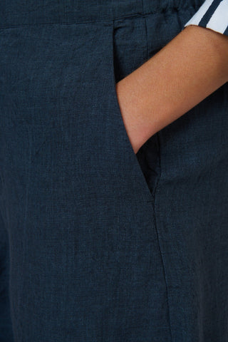 Naturals By O&j  Cropped Linen Pant – Gunsmoke [sz:small]