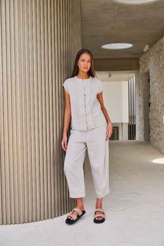 Naturals By O&j Cropped Pant - Sand | Pink Poppies