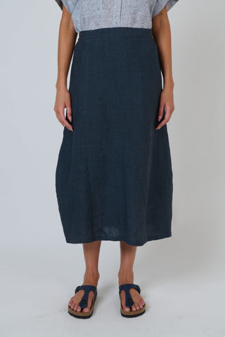 Naturals By O&j Panelled Linen Midi Skirt – Gunsmoke [sz:small]