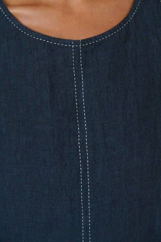Naturals By O&j Sleeveless Linen Top – Gunsmoke [sz:xs]