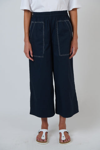 Naturals By O&j Wide-leg Poplin Pant – Ink [sz:small]