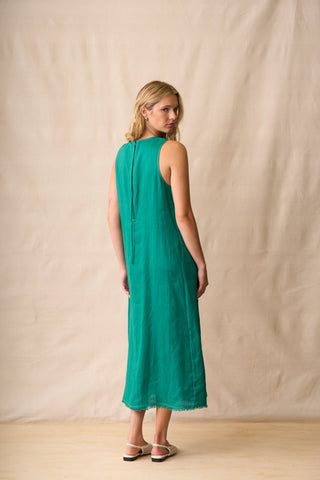 Neris Muse Dress Malachite | Pink Poppies