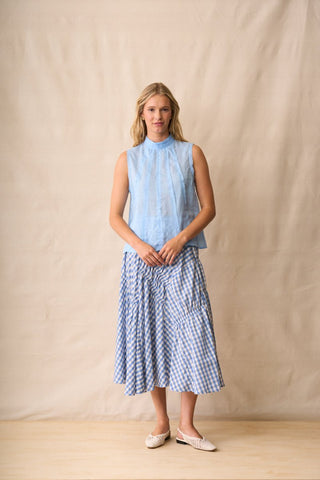 Neris Phoebe Top - Skye | Pink Poppies