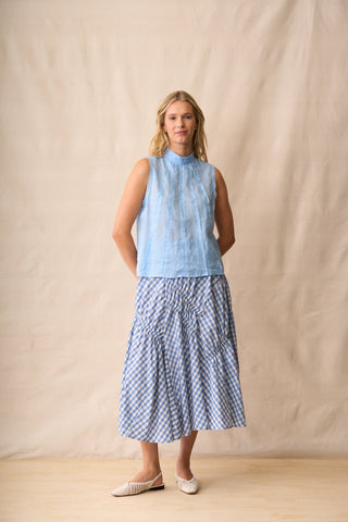 Neris Phoebe Top - Skye | Pink Poppies