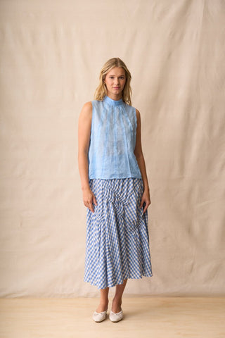 Neris Phoebe Top - Skye | Pink Poppies