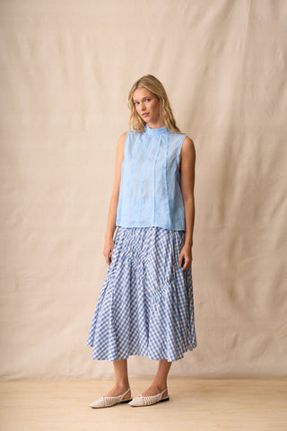 Neris Phoebe Top - Skye | Pink Poppies