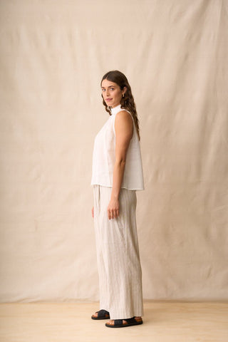 Neris Phoebe Top - White | Pink Poppies