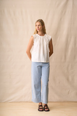 Neris Tie Back Top - Blanc | Pink Poppies