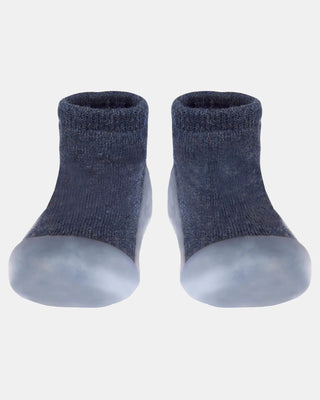 Toshi Organic Hybrid Walking Socks Dreamtime Footsteps - Ink [sz:kids Shoe 5]