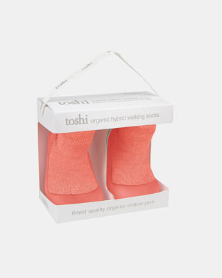 Toshi Organic Hybrid Walking Socks Dreamtime Footsteps - Paprika [sz:kids Shoe 3]