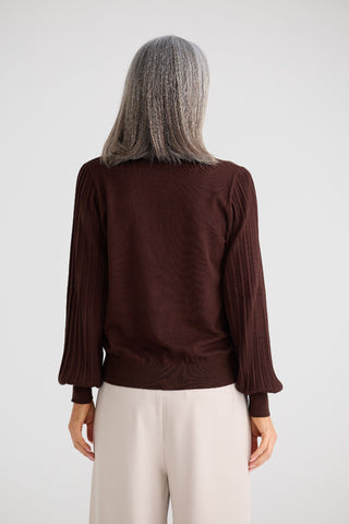 Brave&true Briony Knit Top - Dark Chocolate [sz:xs]