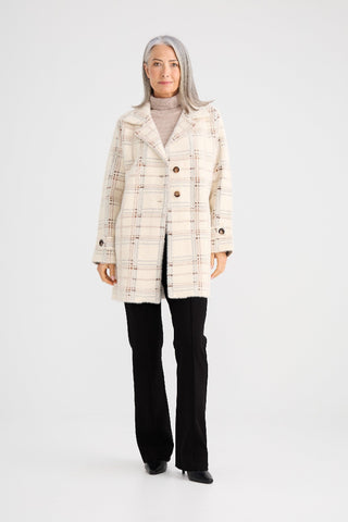 Brave&true Marshall Knit Jacket - Beige Check [sz:small / Medium]