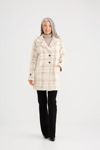 Brave&true Marshall Knit Jacket - Beige Check [sz:small / Medium]