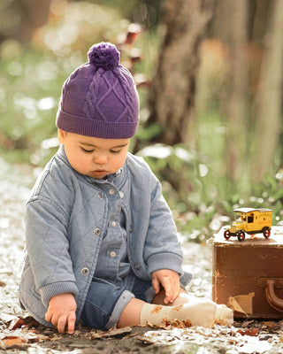 Toshi Organic Beanie Ziggy - Pansy [sz:baby Hat Xs Up To 8 Month]