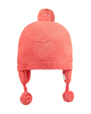Toshi Organic Earmuff Heart - Paprika [sz:baby Hat Xs Up To 8 Month]