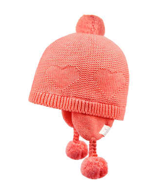Toshi Organic Earmuff Heart - Paprika [sz:baby Hat Xs Up To 8 Month]