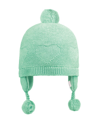 Toshi Organic Earmuff Heart - Sweet Pea [sz:baby Hat Xs Up To 8 Month]