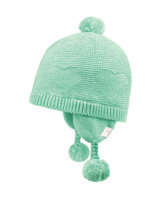 Toshi Organic Earmuff Heart - Sweet Pea [sz:baby Hat Xs Up To 8 Month]