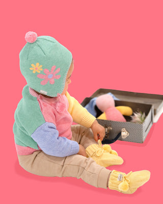 Toshi Organic Earmuff Storytime - Daisy [sz:baby Hat Xs Up To 8 Month]