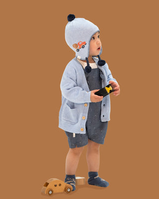 Toshi Organic Earmuff Storytime - Mr Cement [sz:baby Hat Xs Up To 8 Month]