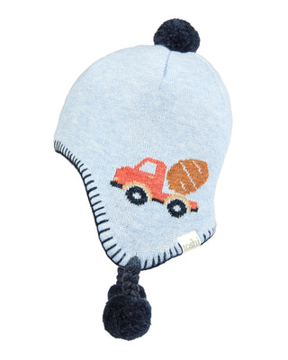 Toshi Organic Earmuff Storytime - Mr Cement [sz:baby Hat Xs Up To 8 Month]