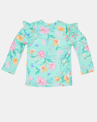 Toshi Swim Rashie Ls Ripple Waratah Mint [sz:baby 0]