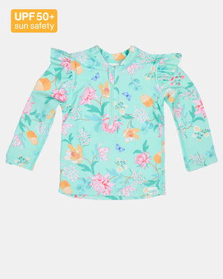 Toshi Swim Rashie Ls Ripple Waratah Mint [sz:baby 0]