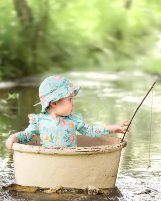 Toshi Swim Rashie Ls Ripple Waratah Mint [sz:baby 0]