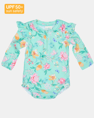 Toshi Swim Onesie - Ripple Waratah Mint [sz:baby 00]