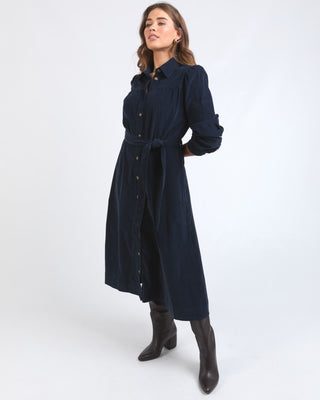 Elm Dress Serena Cord - Dark Sapphire [sz:size 10]