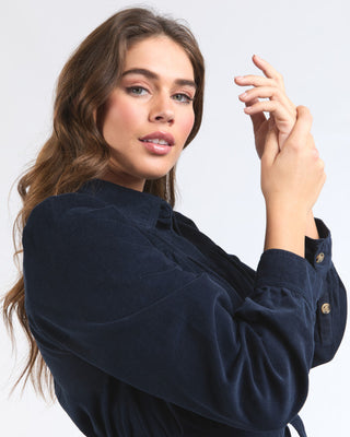 Elm Dress Serena Cord - Dark Sapphire [sz:size 10]