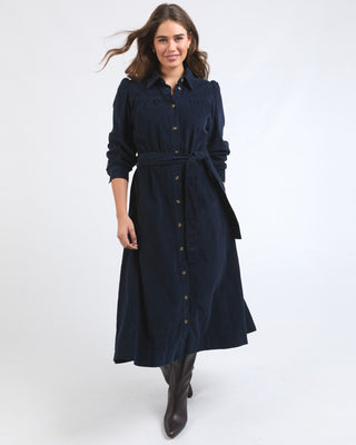 Elm Dress Serena Cord - Dark Sapphire [sz:size 10]