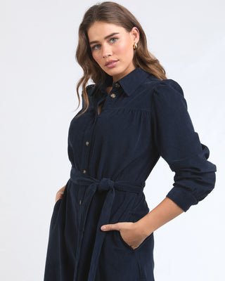 Elm Dress Serena Cord - Dark Sapphire [sz:size 10]