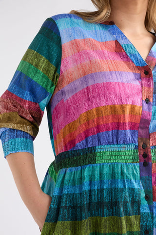 Elk Gia 3/4 Sleeve Shirt Dress - Komi Print [sz:size 12]