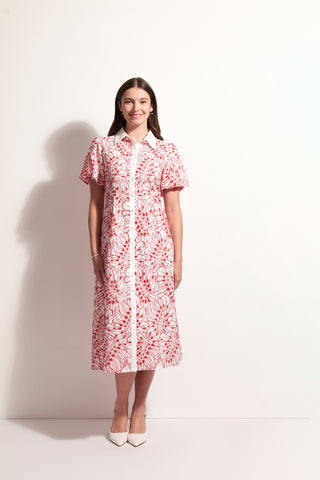 Foil Dress Cut Above - Palm Red White [sz:size 14]