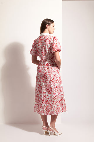 Foil Dress Cut Above - Palm Red White [sz:size 14]