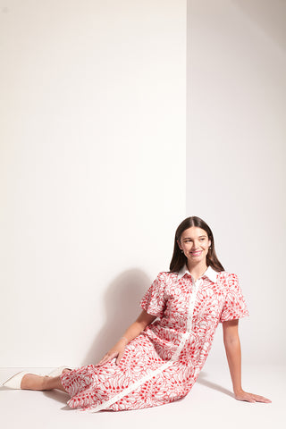 Foil Dress Cut Above - Palm Red White [sz:size 14]