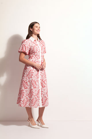 Foil Dress Cut Above - Palm Red White [sz:size 14]