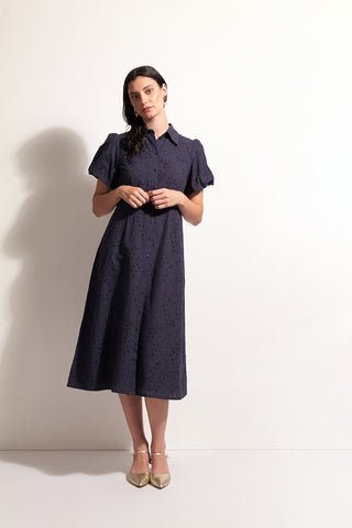 Foil Dress Cut Above - Palm True Navy [sz:size 8]