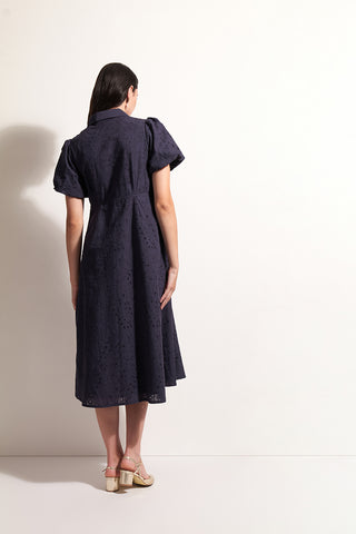 Foil Dress Cut Above - Palm True Navy [sz:size 8]