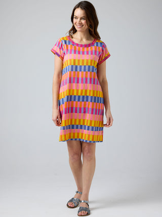 Cake Clothing Dress Barbara - Pink Block [sz:small]