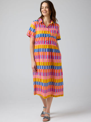 Cake Clothing Dress City Pink Block [sz:small]