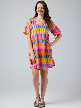 Cake Clothing Dress Kim Pink Block [sz:small]