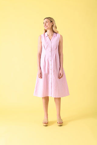 Charlie Jane Dress Viaduct Pink Stripe [sz:size 10]